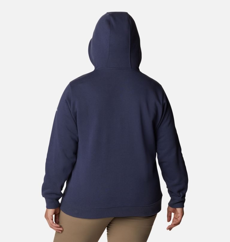 Women's Columbia Logo Hoodie Navy | Plus Size CA-F653C